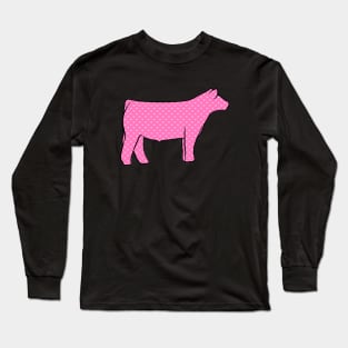 Pink Hearts Show Steer Silhouette  - NOT FOR RESALE WITHOUT PERMISSION Long Sleeve T-Shirt